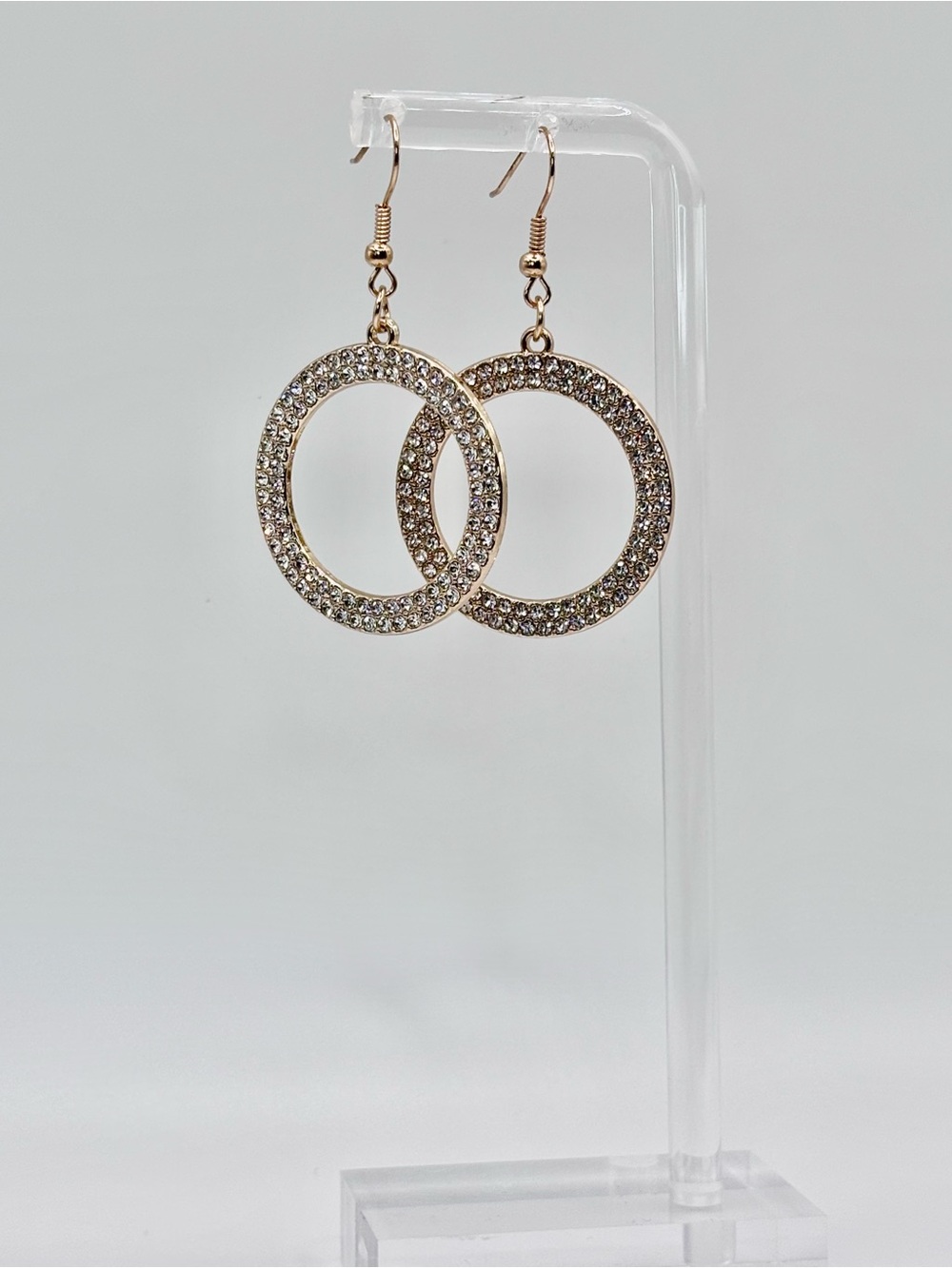 NWOT Gold Crystal Pavé Circle Drop Earrings - Women Jewelry